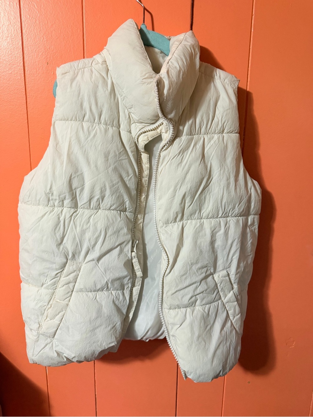 Old Navy Cream Quilted Kids Puffer Vest